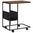 vidaXL Side Table with Wheels Black 55x36x63.5 cm Engineered Wood