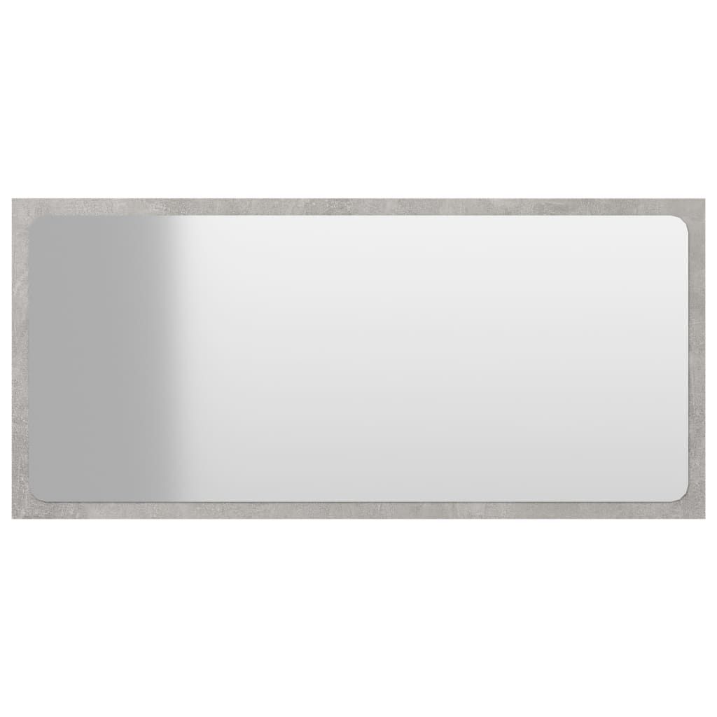 vidaXL Bathroom Mirror Concrete Gray 31.5"x0.6"x14.6" Engineered Wood