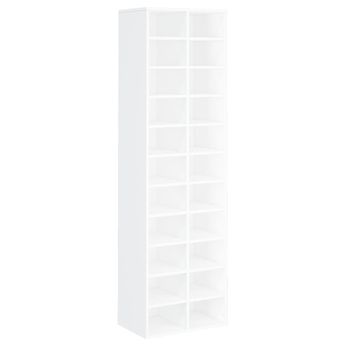vidaXL Shoe Cabinet White 21.3x13.4x72.0" Engineered Wood