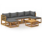 vidaXL 7 Piece Garden Lounge Set with Cushion Solid Acacia Wood