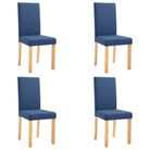 vidaXL Dining Chairs 4 pcs Blue Fabric