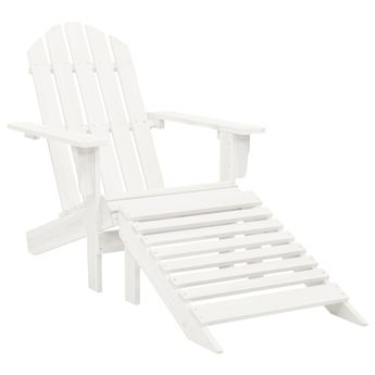 vidaXL Patio Chair with Ottoman Wood White