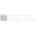 vidaXL Outdoor Dog Kennel with Roof Silver 10x10x2.5 m Galvanised Steel