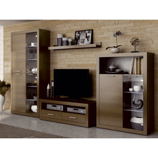 Living wall with LED lighting, warmia walnut, TOGO 2 NEW