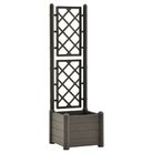 vidaXL Garden Planter with Trellis 16.9"x16.9"x55.9" PP Anthracite