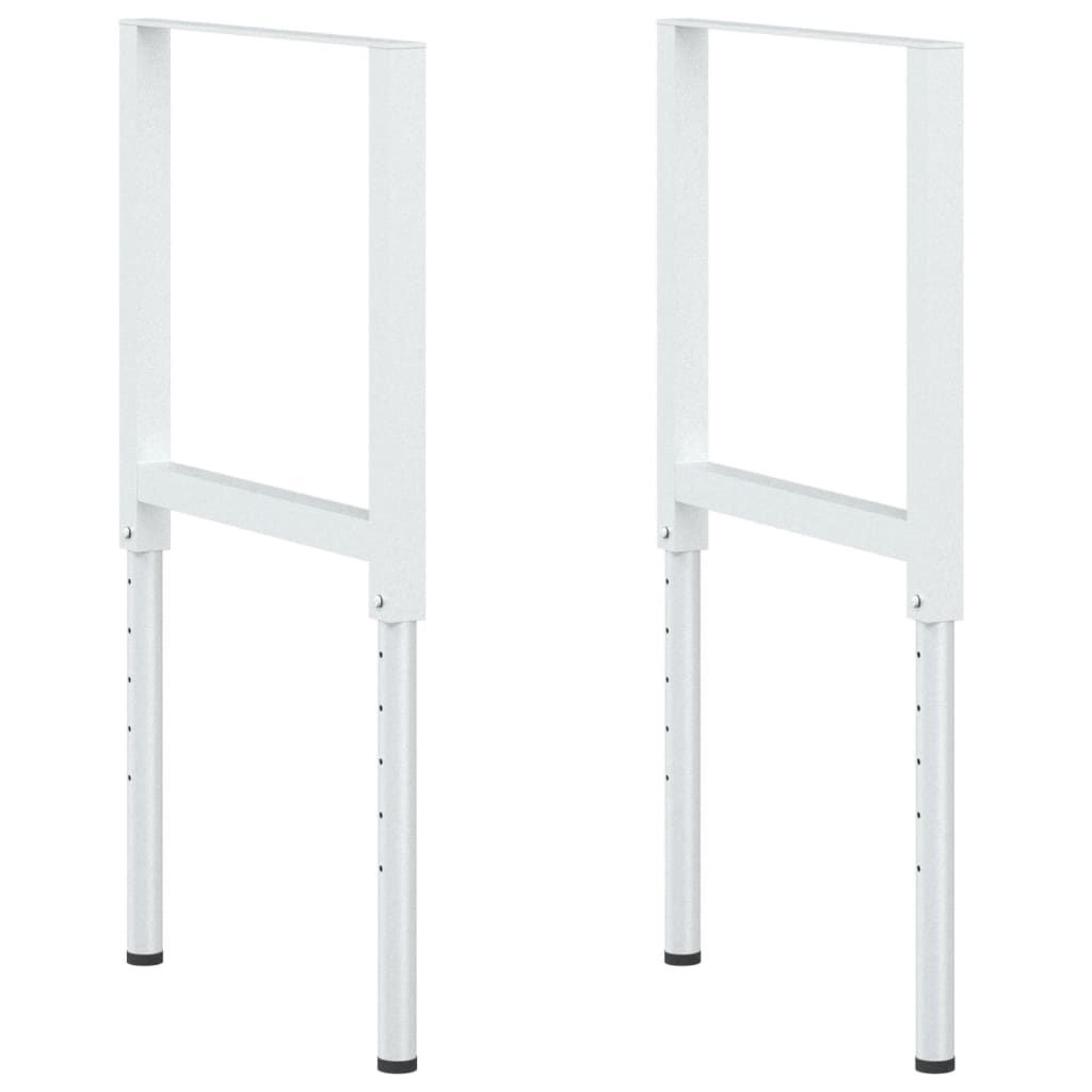 vidaXL Adjustable Work Bench Frames 2 pcs Metal 21.7"x(27.2"-37.6") Gray