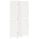 vidaXL Room Divider 3 Panels White Solid Wood Paulownia