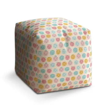 Sablio Taburet Cube Smajlíci - 60x60x60 cm
