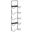 vidaXL Wall Mounted Wine Rack for 5 Bottles Black Iron