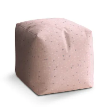 Sablio Taburet Cube Barevné křížky - 50x50x50 cm