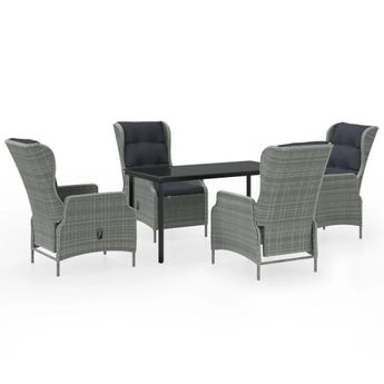 vidaXL 5 Piece Patio Dining Set Light Gray