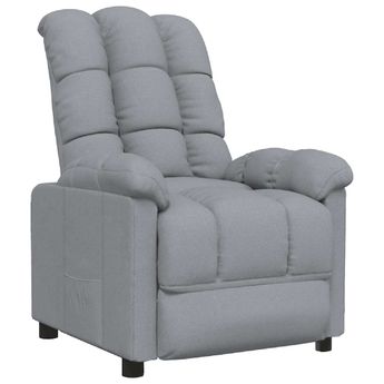 vidaXL Recliner Light Gray Fabric