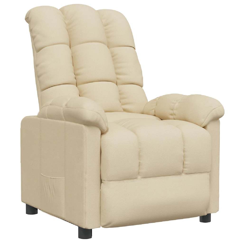 vidaXL Recliner Cream Fabric