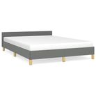 vidaXL Bed Frame without Mattress Dark Grey Full Fabric