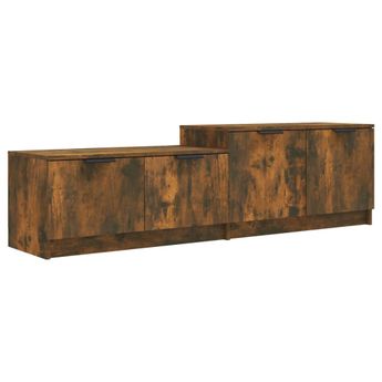 vidaXL TV Cabinet Smoked Oak 158.5x36x45 cm Engineered Wood