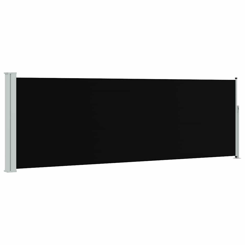 vidaXL Patio Retractable Side Awning 39.4"x118.1" Black