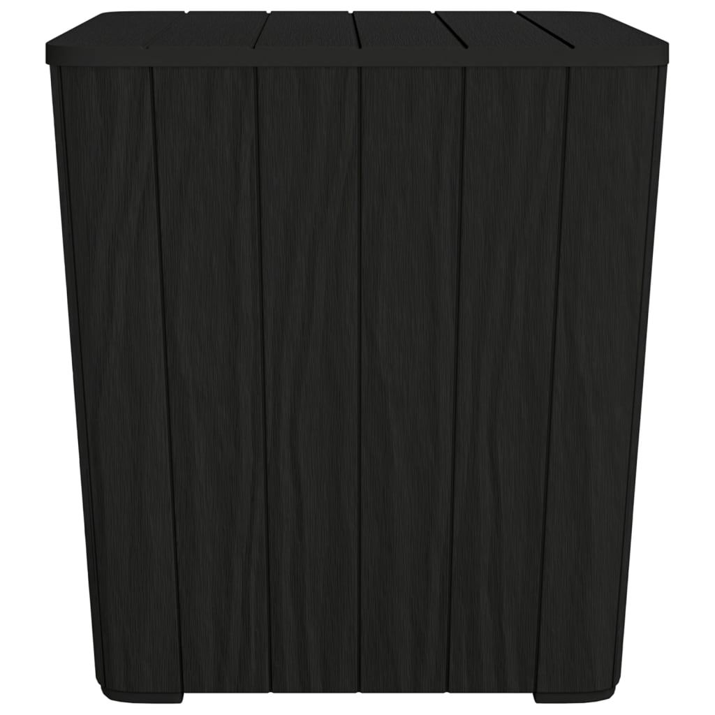 vidaXL Garden Table with Removable Lid Black Polypropylene