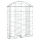vidaXL Arched Gabion Basket 39.4"x11.8"x47.2"/55.1" Galvanized Iron