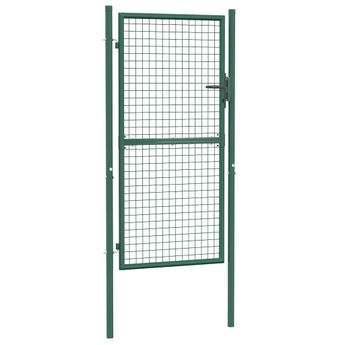 vidaXL Fence Gate Steel 39.4x68.9" Green