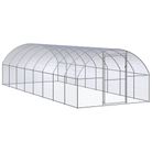 vidaXL Outdoor Chicken Coop 9.8'x26.2'x6.6' Galvanized Steel