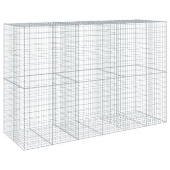 vidaXL Gabion Basket with Cover 300x100x200 cm Galvanised Iron