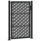 vidaXL Garden Gate Black 100x150 cm Steel Cross  Design