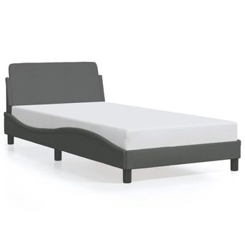 vidaXL Bed Frame "Dover" Dark Gray 39.4"x79.9" Fabric