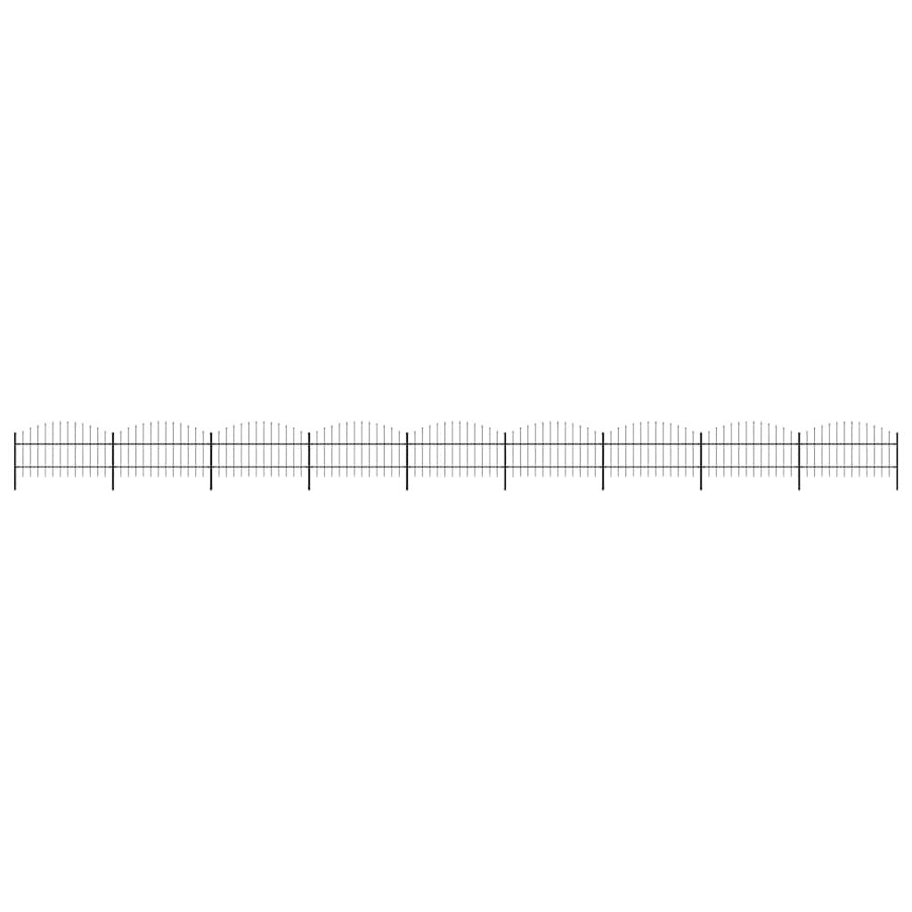 vidaXL Garden Fence with Spear Top Steel 1603.5x100 cm Black