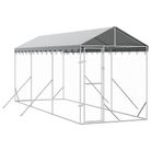 vidaXL Outdoor Dog Kennel with Roof Silver 2x6x2.5 m Galvanised Steel