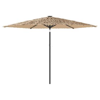 vidaXL Garden Parasol with Steel Pole Brown 113.4"x113.4"x88.6"