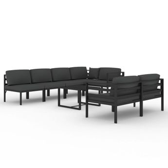 vidaXL 8 Piece Patio Lounge Set with Cushions Aluminum Anthracite