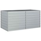 vidaXL Garden Raised Bed 63"x31.5"x30.3" Galvanized Steel Silver