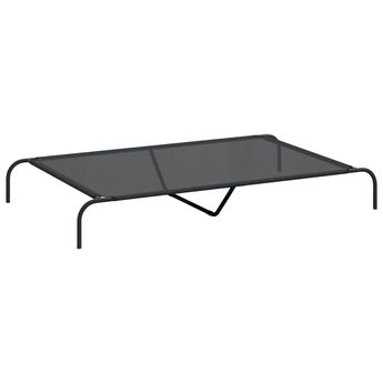 vidaXL Elevated Dog Bed Black 59.1"x35.4"x7.9" Textilene and Steel