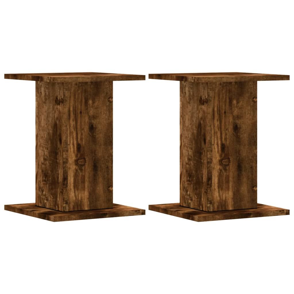 vidaXL Plant Stands 2 pcs Smoked Oak 30x30x40 cm Engineered Wood