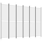 vidaXL 6-Panel Room Divider White 300x220 cm Fabric