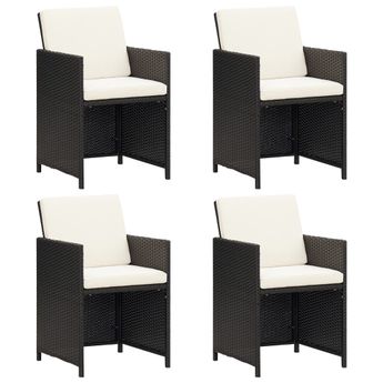 vidaXL Garden Chairs 4 pcs Poly Rattan Black