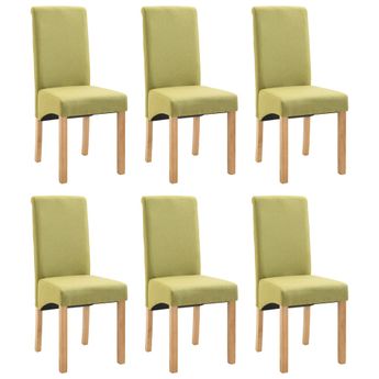 vidaXL Dining Chairs 6 pcs Green Fabric