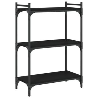 vidaXL Bookcase 3-Tier Black 23.6"x11.8"x33.9" Engineered Wood