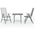 vidaXL 3 Piece Patio Dining Set Steel Anthracite