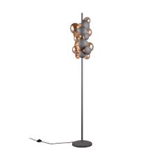 Floor lamp with glass shade in gray-gold color (height 155 cm) Bubble – Trio Select
