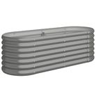vidaXL Garden Raised Bed Galvanized Steel 44.9"x15.7"x14.2" Gray