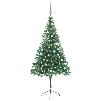vidaXL Artificial Pre-lit Christmas Tree with Ball Set 70.9" 564 Branches