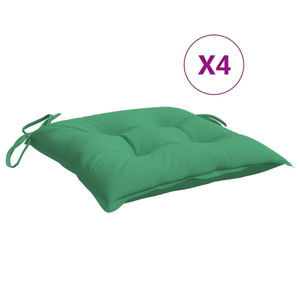 vidaXL Chair Cushions 4 pcs Green 50x50x7 cm Oxford Fabric
