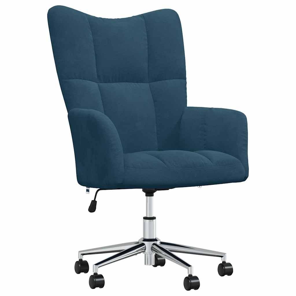 vidaXL Relaxing Chair Blue Velvet