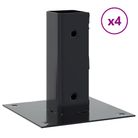 vidaXL Post Bases Square 4 pcs Anthracite 1.81x1.81" Powder-coated Steel