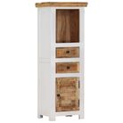 vidaXL Highboard Brown&White 40x30x110 cm Solid Wood Mango and Acacia