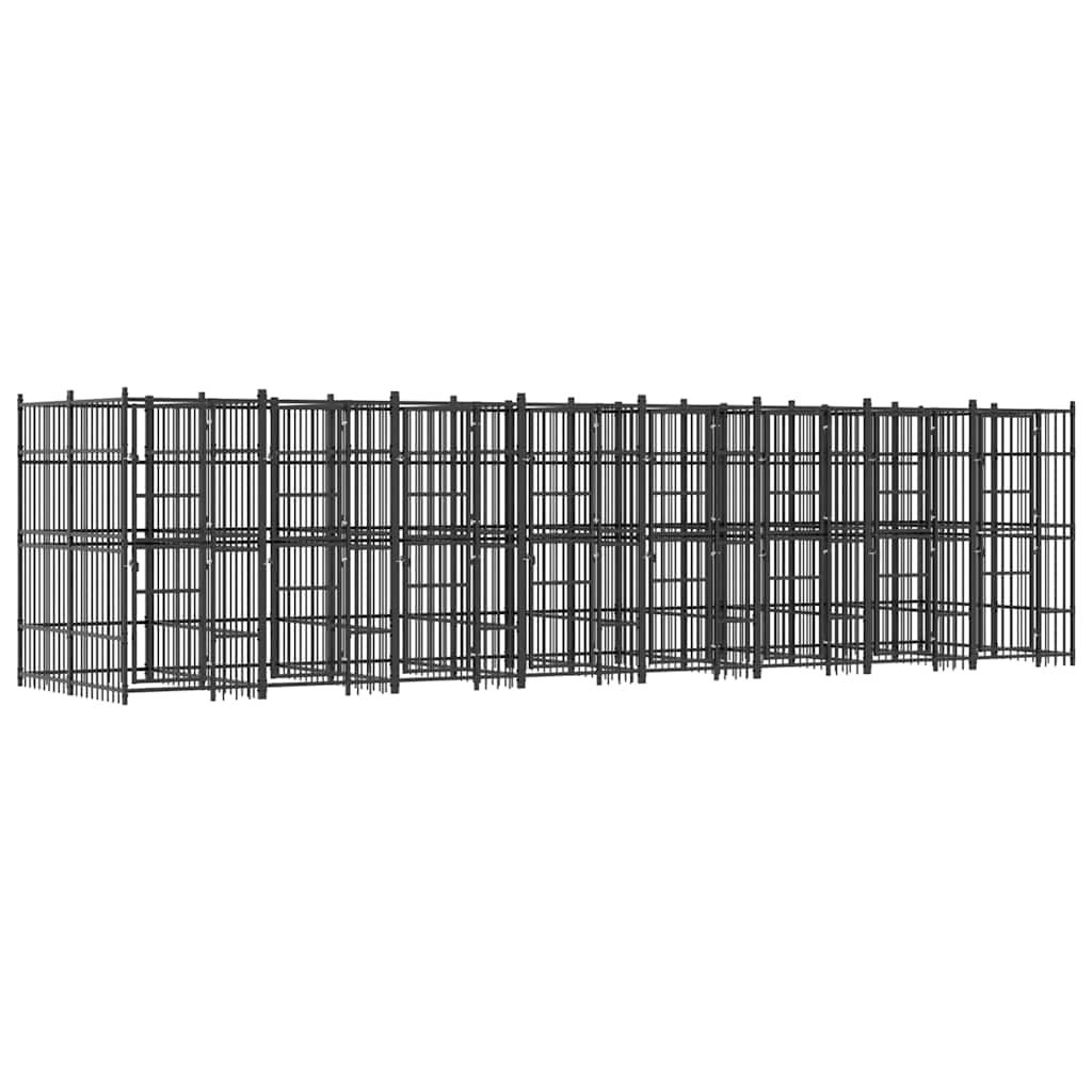 vidaXL Outdoor Dog Kennel Steel 158.8 ftÂ²