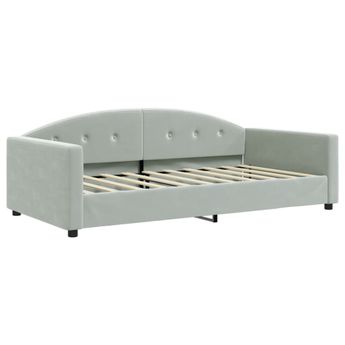vidaXL Day Bed without Mattress Light Grey 100x190 cm Velvet
