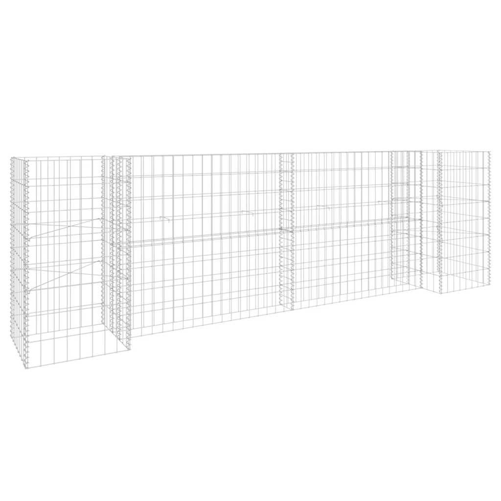 vidaXL H-Shaped Gabion Planter Steel Wire 260x40x80 cm