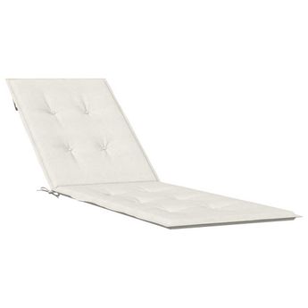 vidaXL Deck Chair Cushion Melange Cream (29.5"+41.3")x19.7"x1.6" Fabric